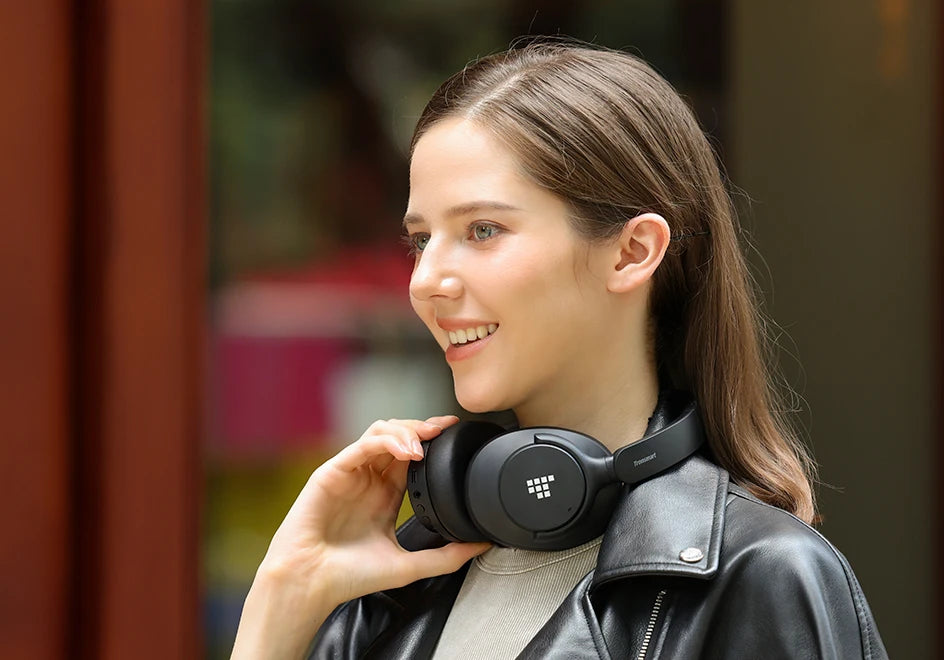 Tronsmart Sounfii Q20S Headphones Wireless Bluetooth Headset with Noise Cancellation 60H Playtime Hi-Res Audio App Control